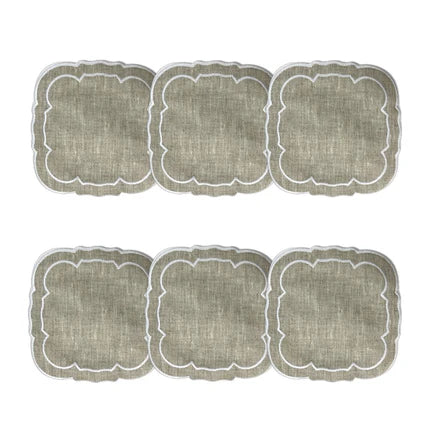 Linho Coaster Scalloped Square