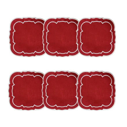 Linho Coaster Scalloped Square