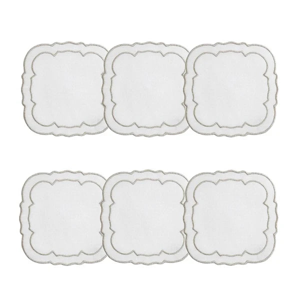 Linho Coaster Scalloped Square