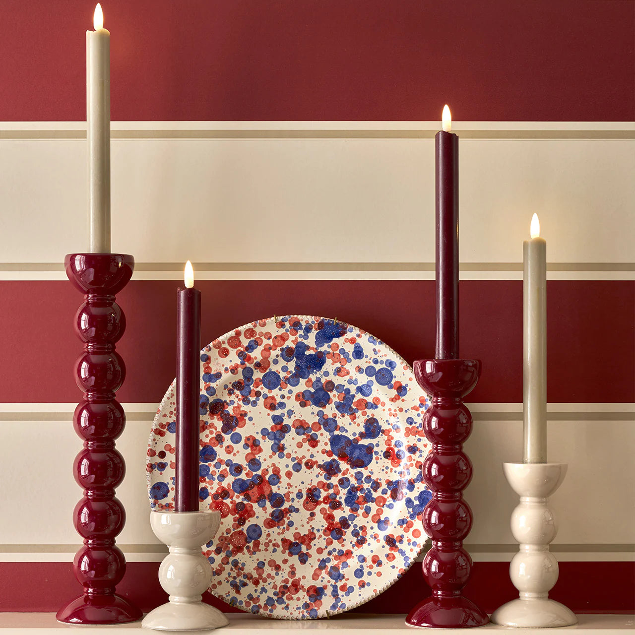 Enamel Bobbin Candlesticks