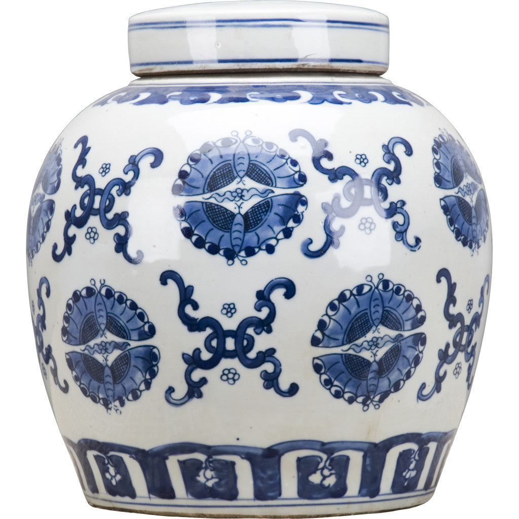 Blue & White HEI Circle Lidded Jar