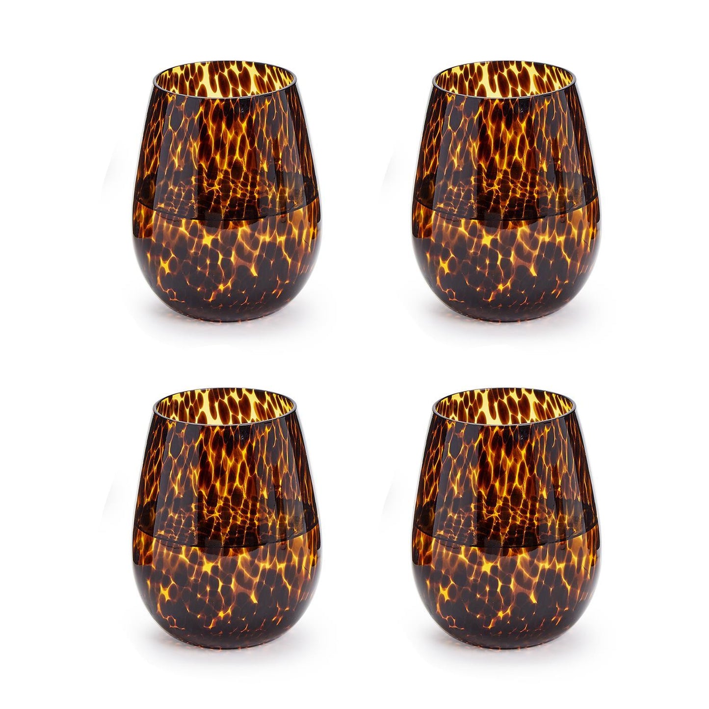 Tortoise Stemless  Glass Set/4