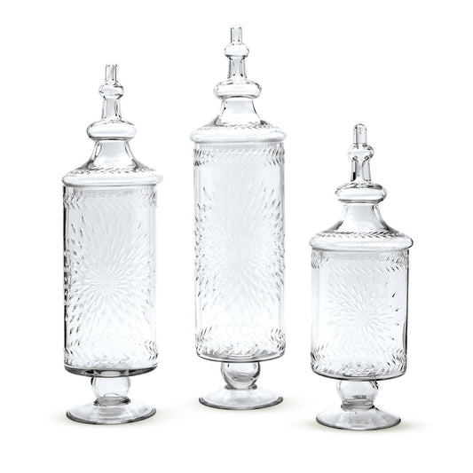 Etched Apothecary Jars