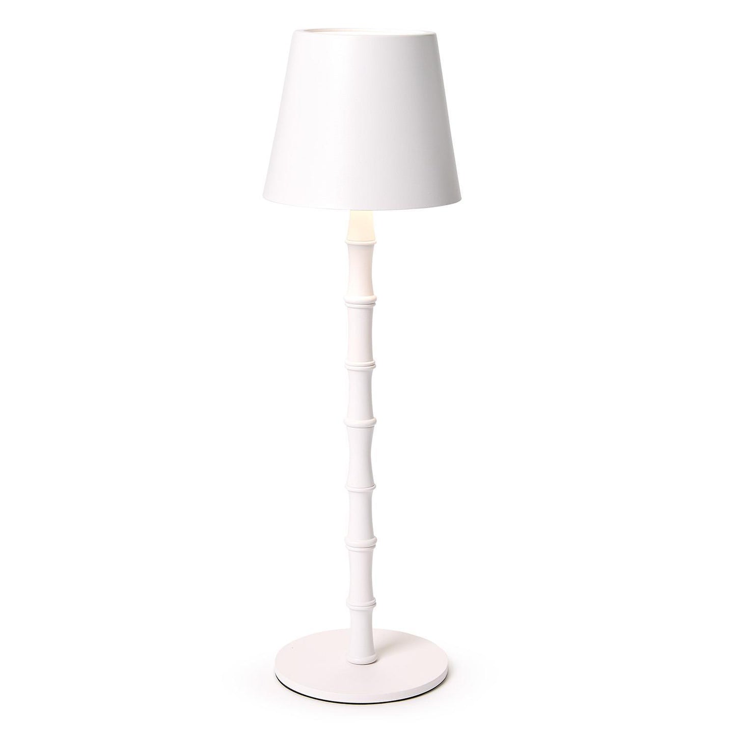 Cordless White Bamboo Lamp