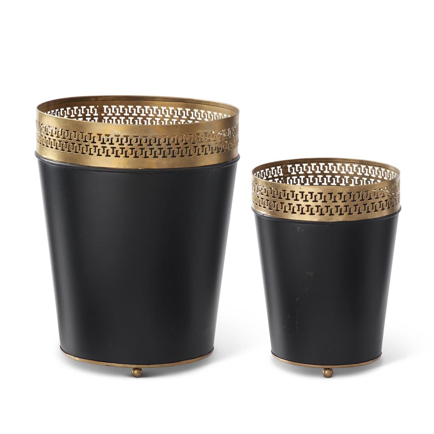 Black w/ Gold Rim Metal Container