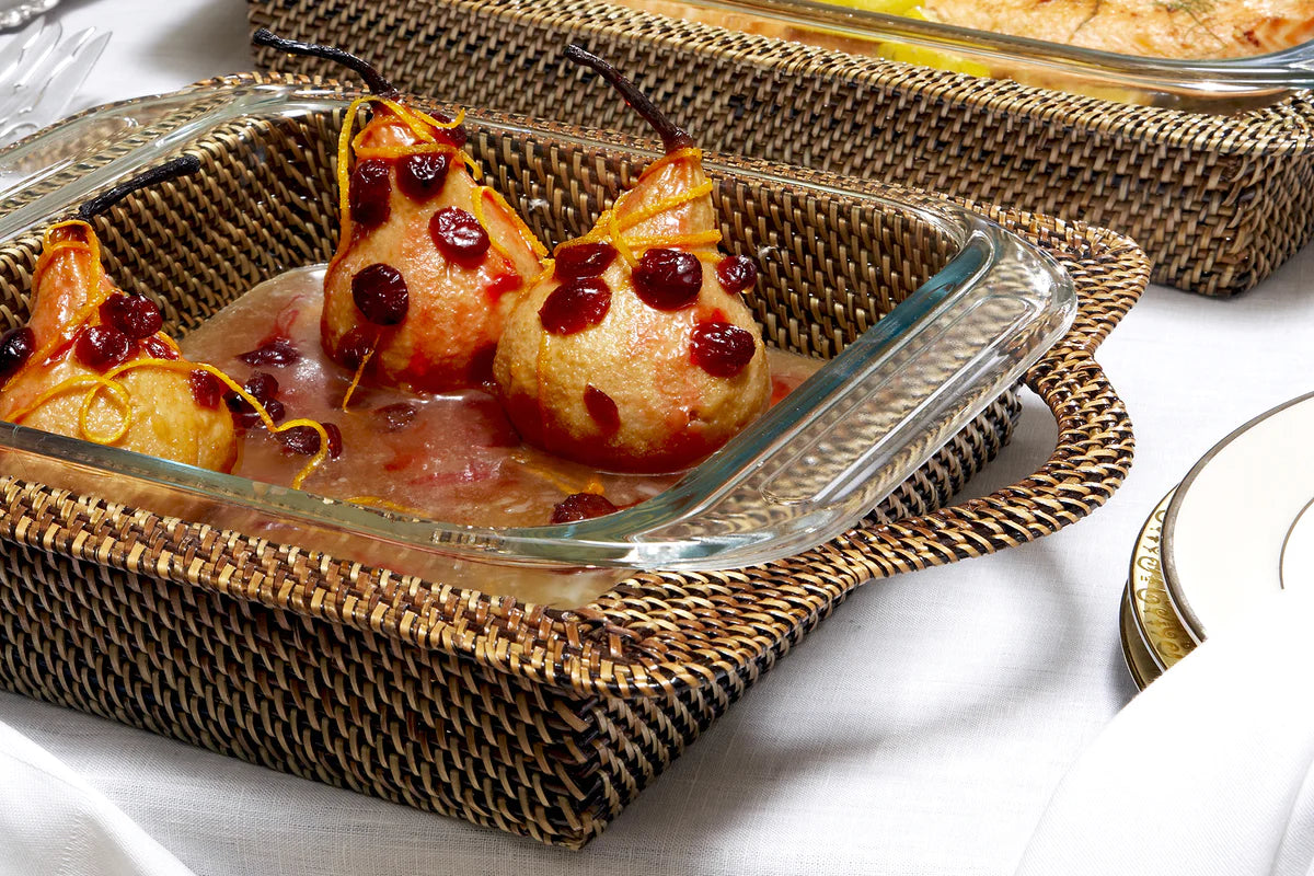 Square Baker Basket with Anchor Casserole