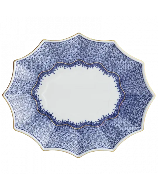 Mottahedeh Blue Lace Fluted Tray