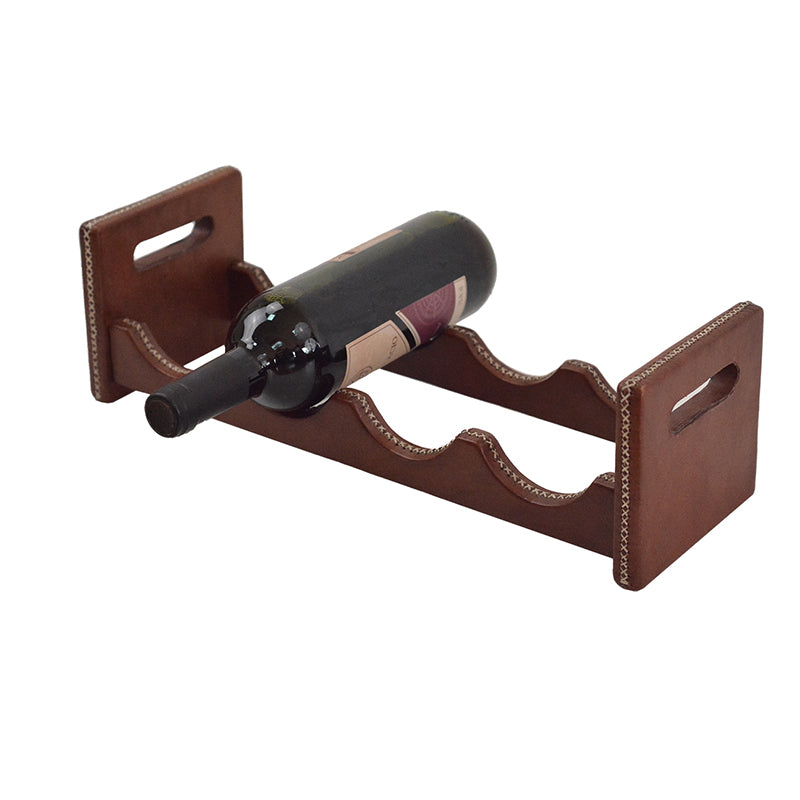 Leather Bottle Rack