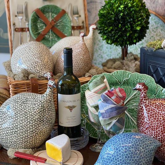 Caillard Ceramic Guinea Fowl - Pecking