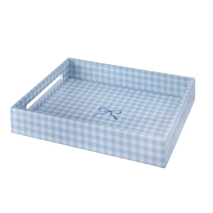 Gingham Lacquered Trays