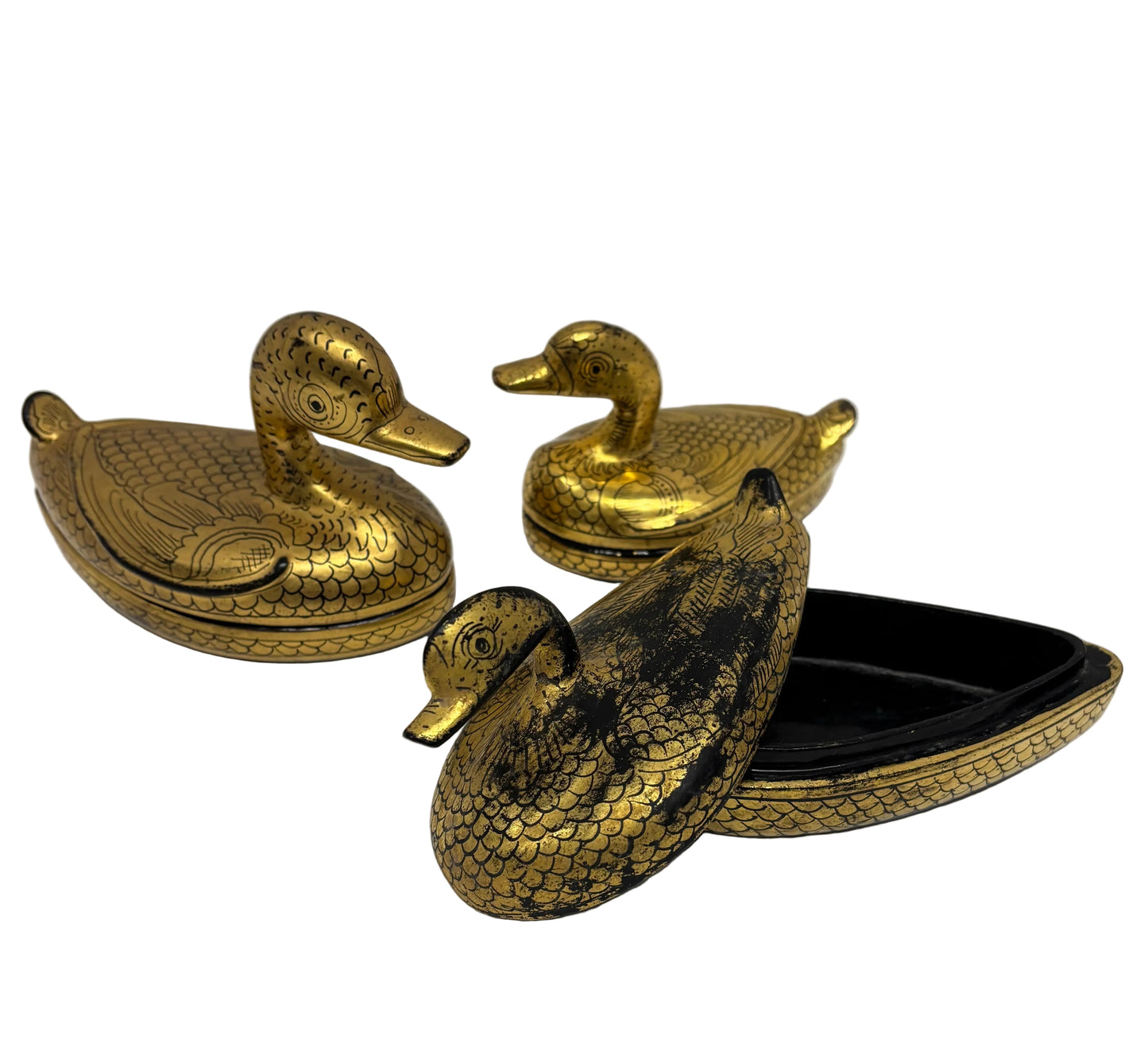 Burmese Lacquered Duck Boxes