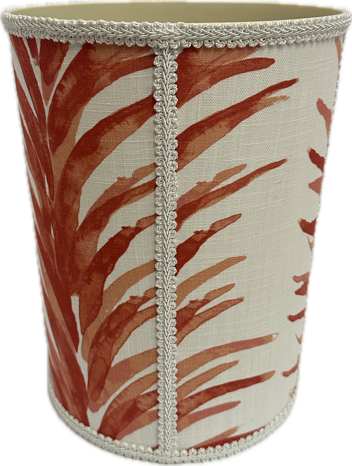 Wastebasket - Fern Leaf Orange