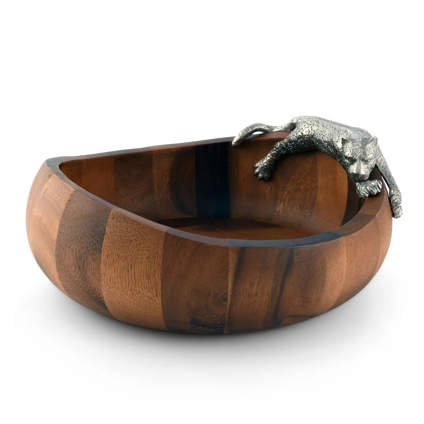 Leopard Wood Salad Bowl