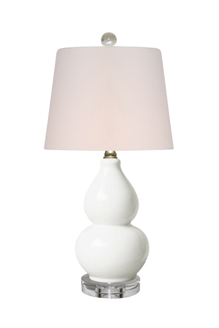 Cream White Double Gourd Lamp - Drum Shade