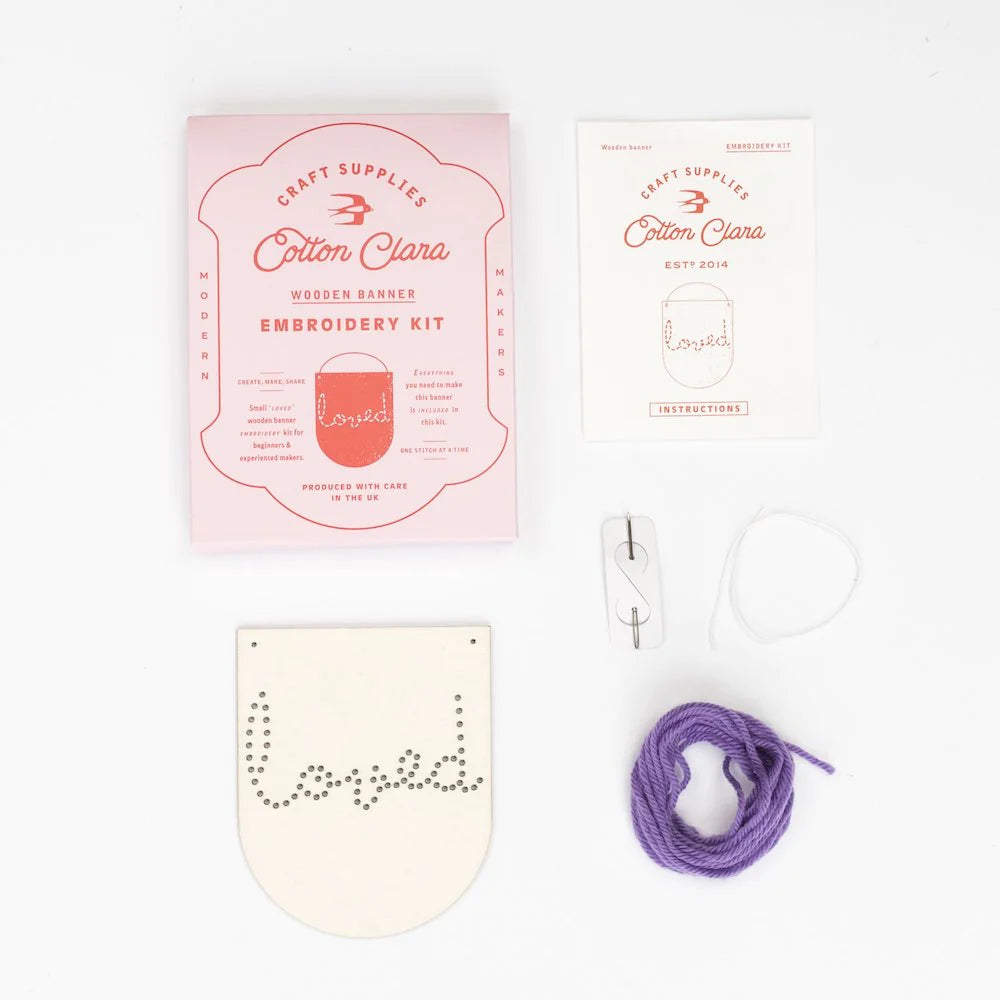 Loved Embroidery Board Kit Red