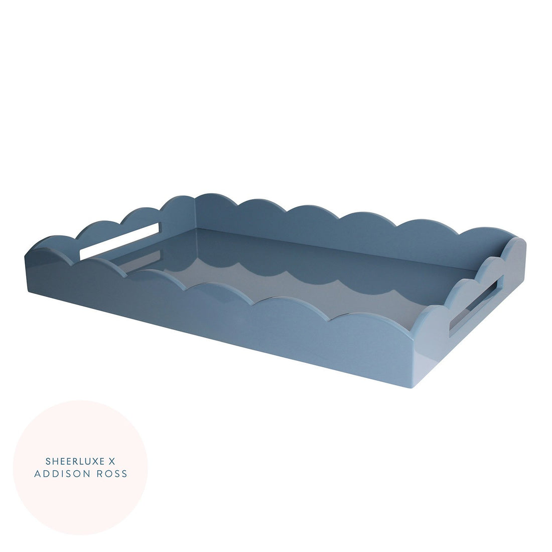 Scalloped Edge Lacquer Trays - Rectangular