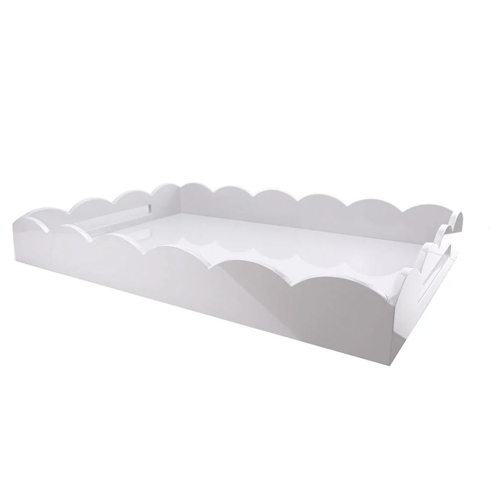 Scalloped Edge Lacquer Trays - Rectangular