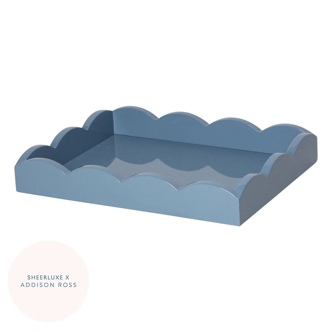 Scalloped Edge Lacquer Trays - Rectangular