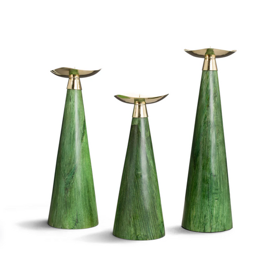 Emerald Maize Candle Holder Trio
