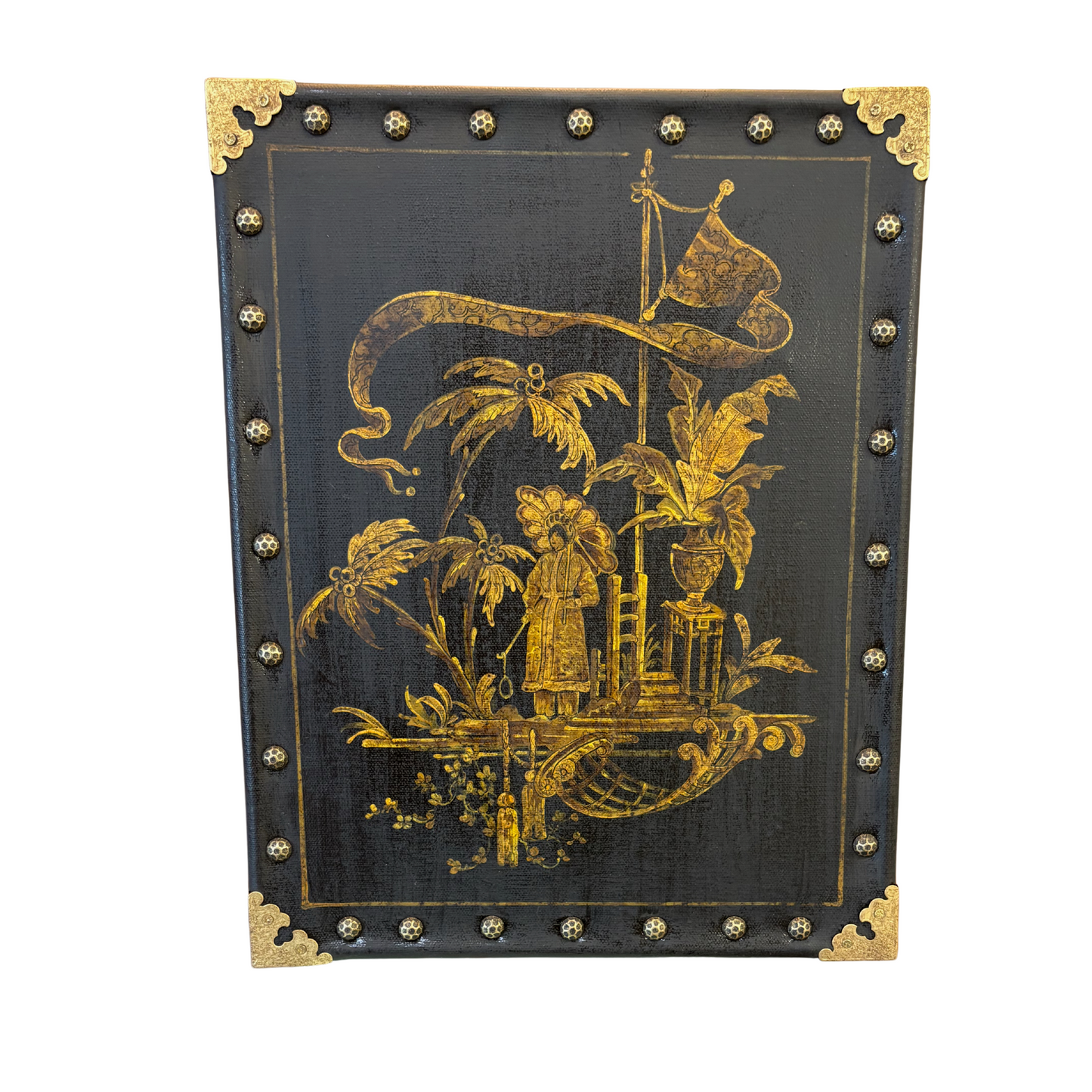 Black and Gold Chinoiserie on Canvas