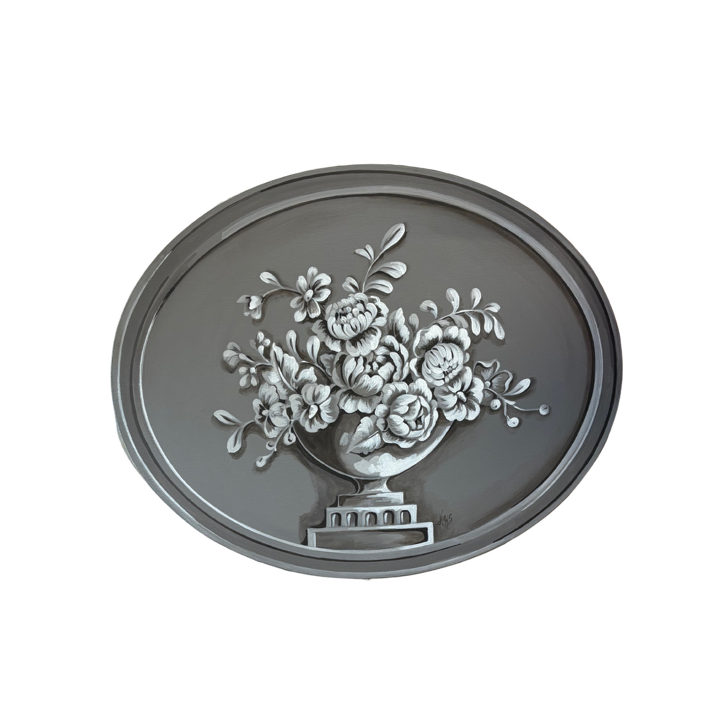 Oval Flower Grisalle