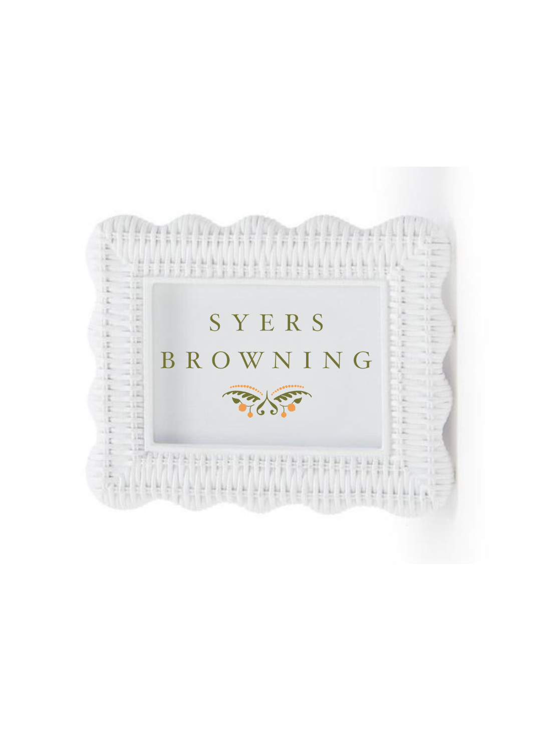 White Rattan Scallop Frames