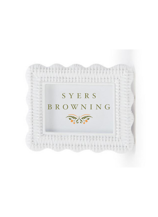 White Rattan Scallop Frames