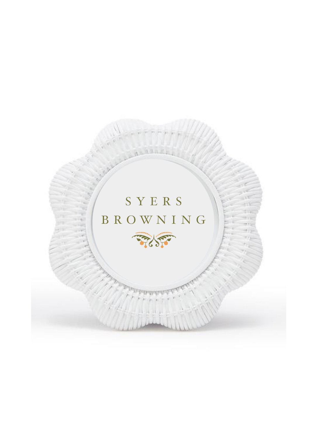 White Rattan Scallop Frames