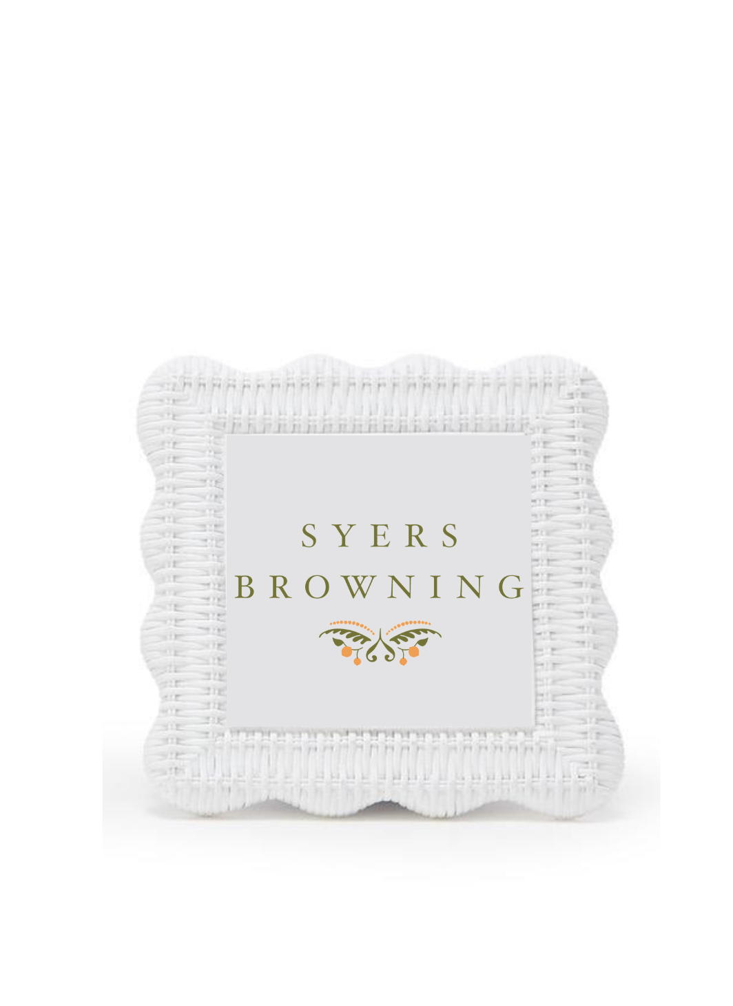 White Rattan Scallop Frames