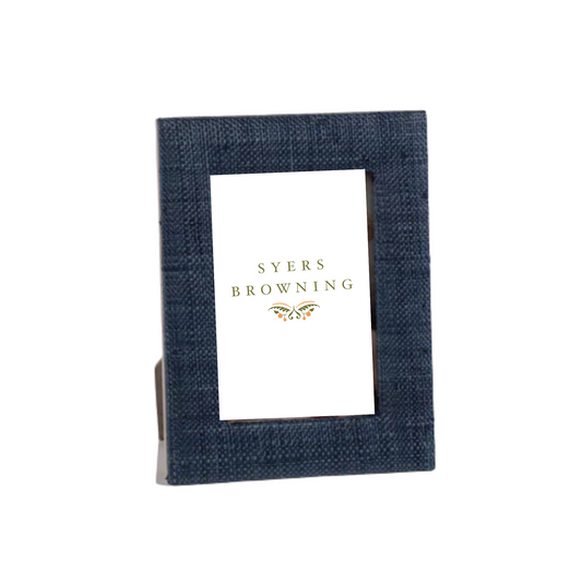 Blue Raffia Photo Frame