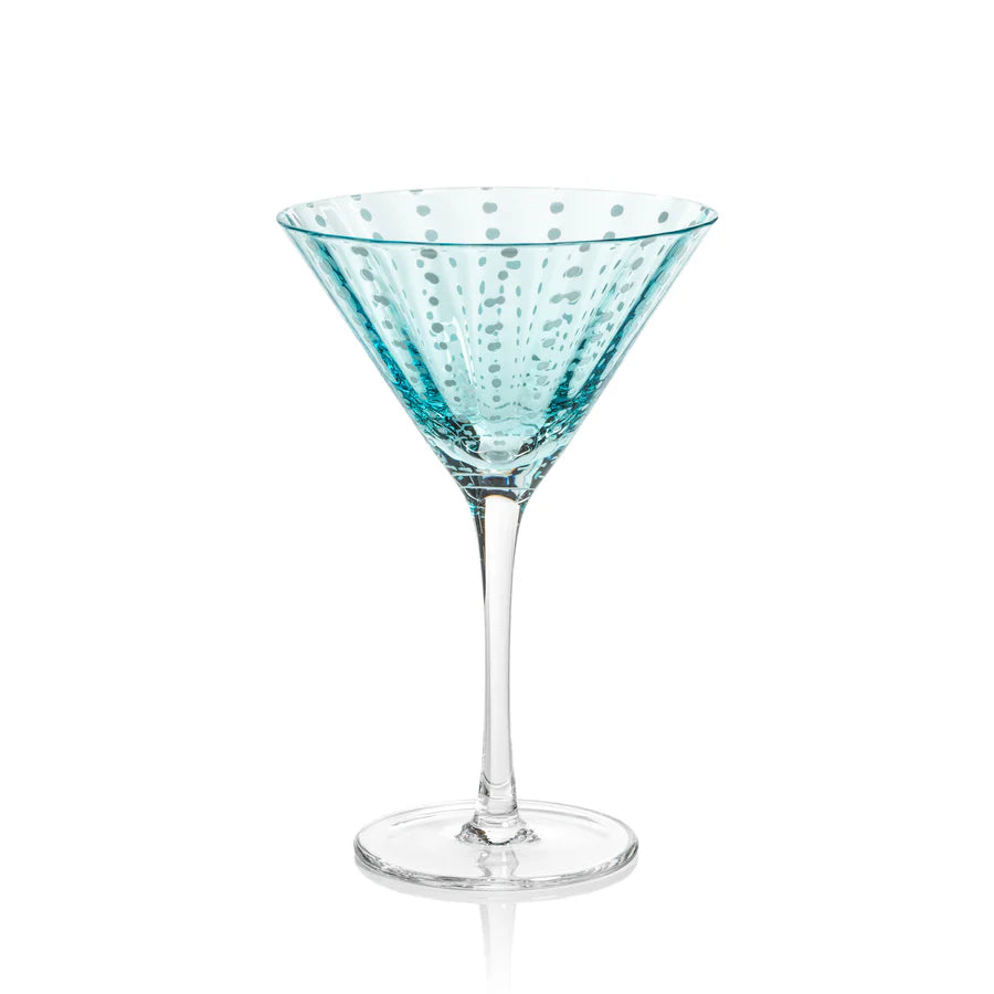 Portofino White Dot Martini Glasses