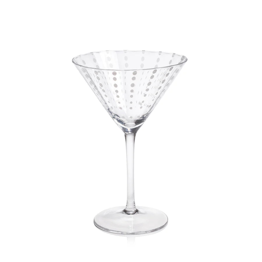 Portofino White Dot Martini Glasses