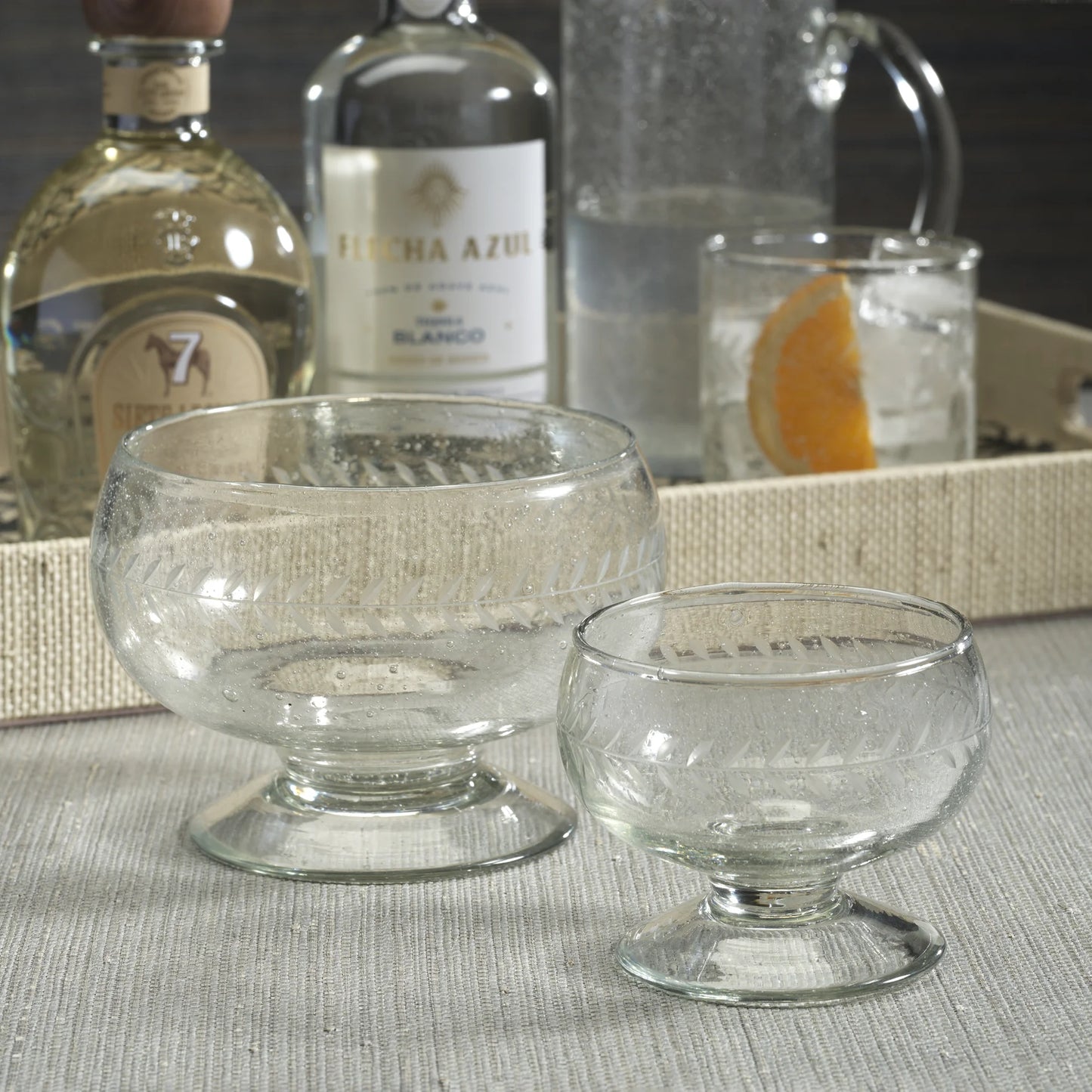 Tuscan Etched Glass Condiment Bowl