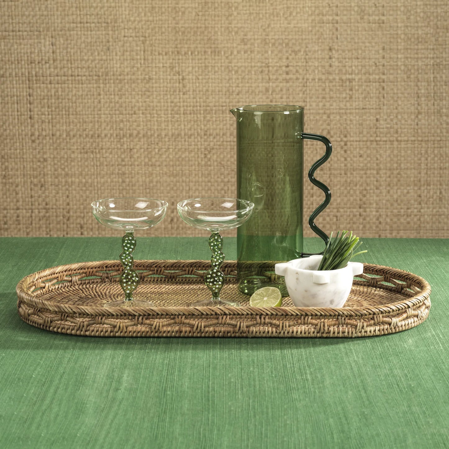 Rattan Oval Serving Tray