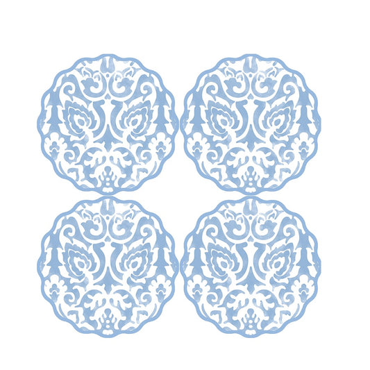 Damask and Dot Fan Scallop Coasters