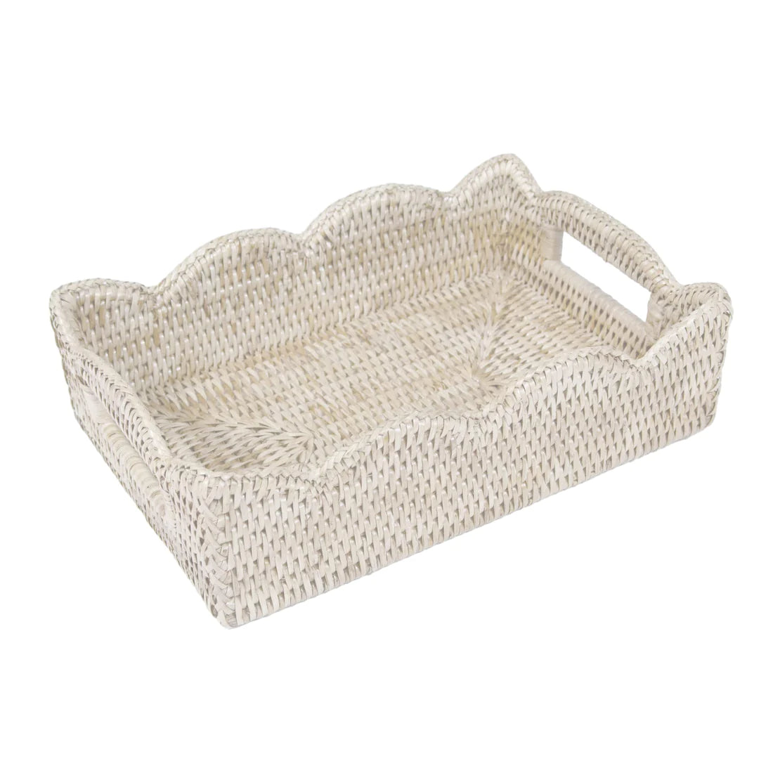 Rattan Scalloped Trays