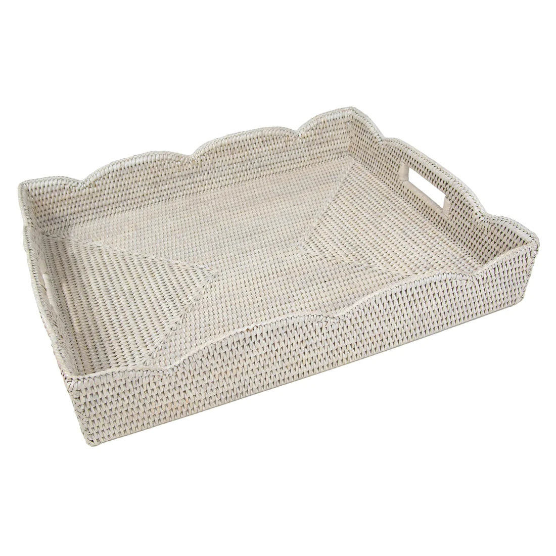 Rattan Scalloped Trays