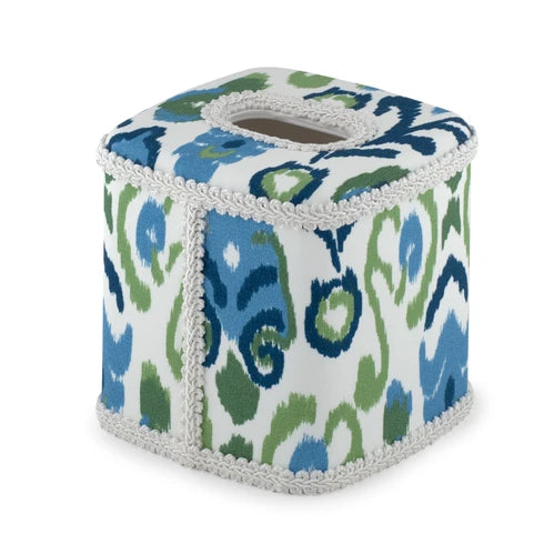 Tissue Cover - Ikat Blue Green