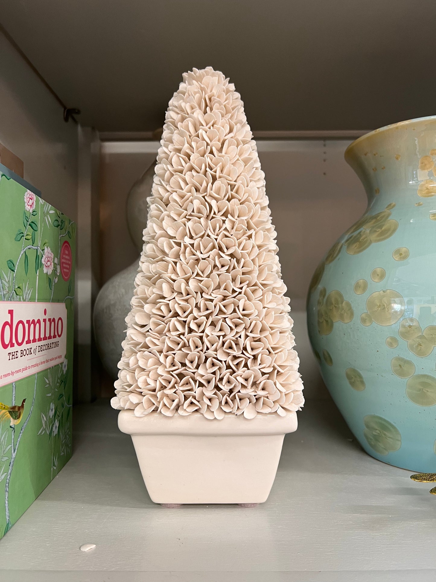 White Tall Boxwood Topiary