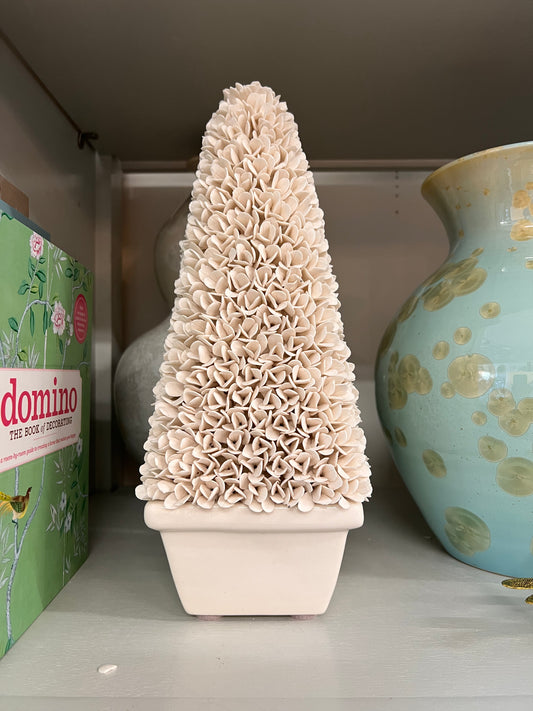 White Tall Boxwood Topiary