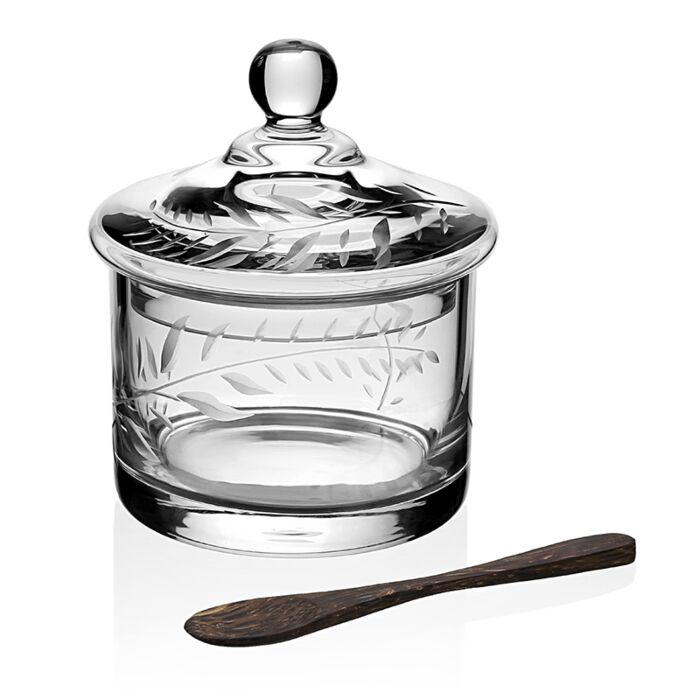 Jasmine Covered Honey with spoon