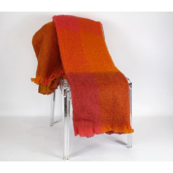 Tartan Mohair Throw - Spice