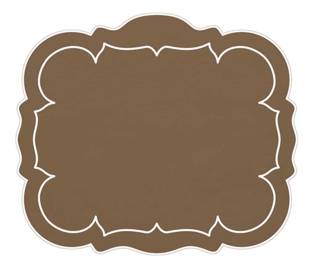Scalloped Rectangular Linen Placemat Set/4