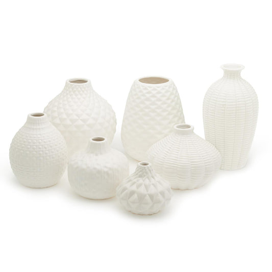 Artisan Carvings White Vases