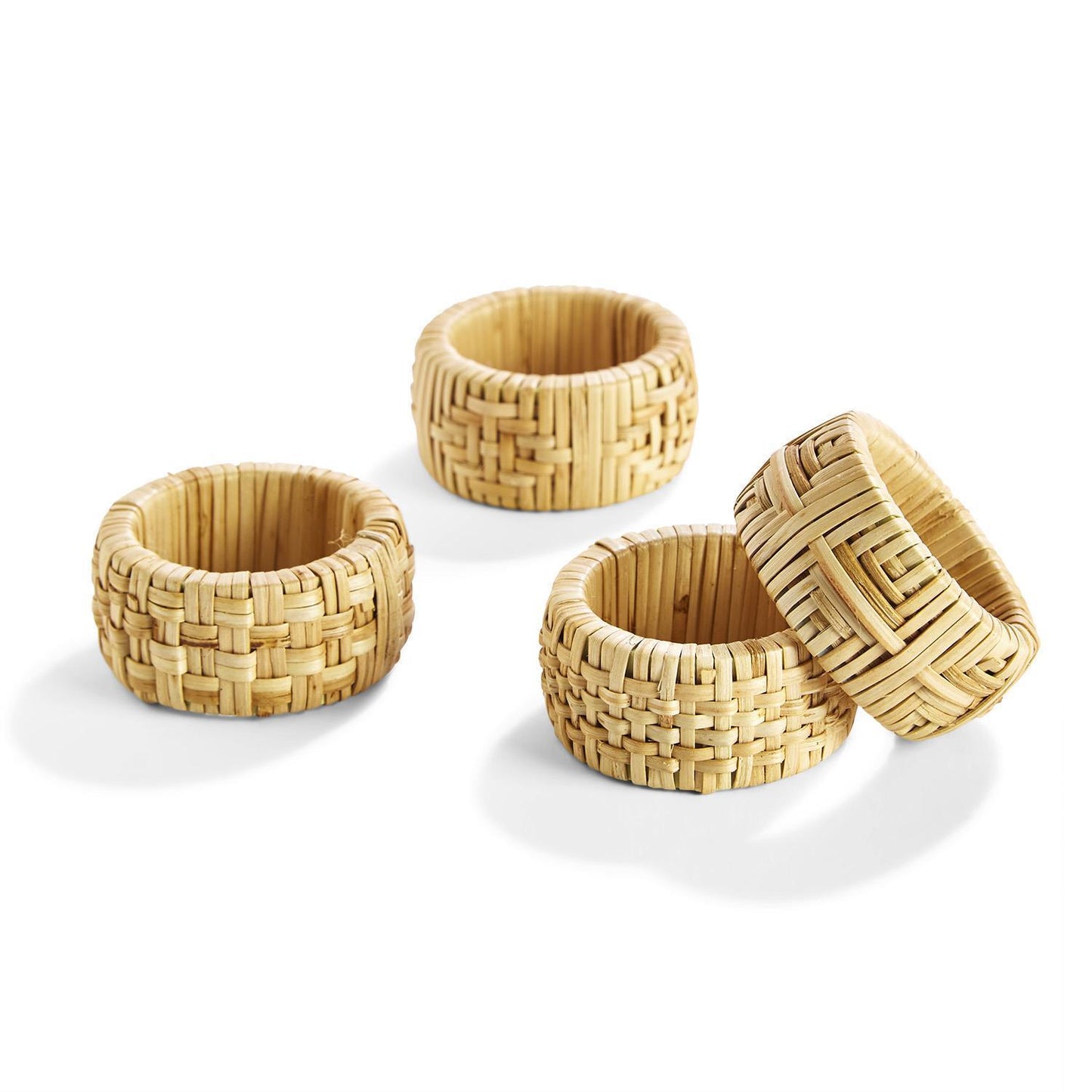 Set of 4 Hand-Crafted Cane Napkin Rings