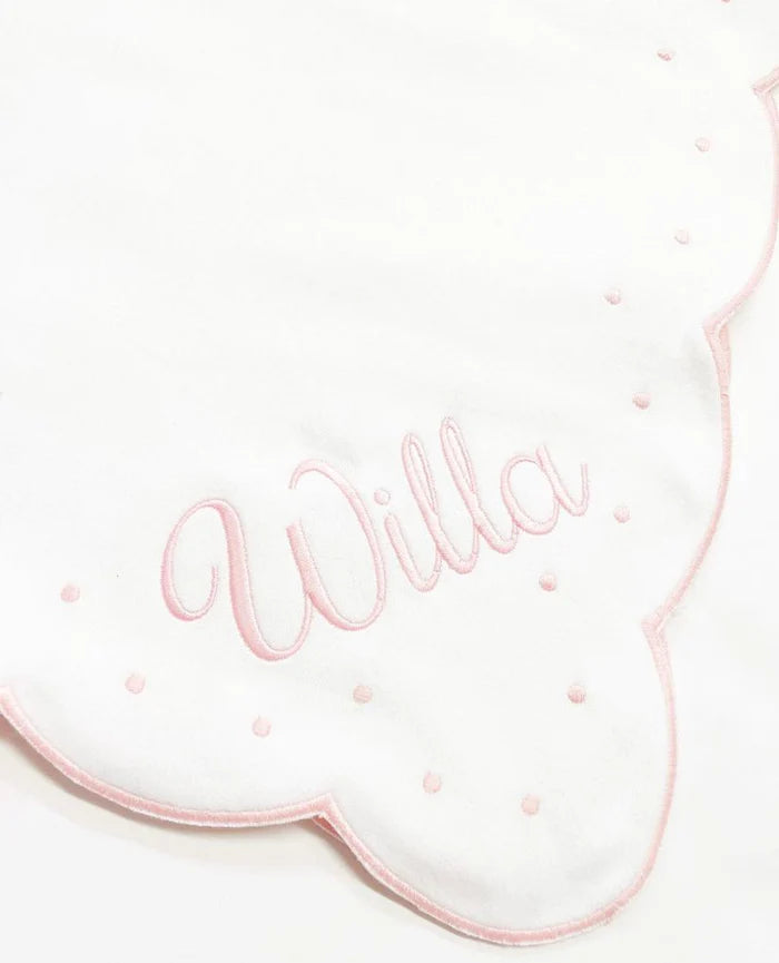 Scallop Dot Receiving Blanket