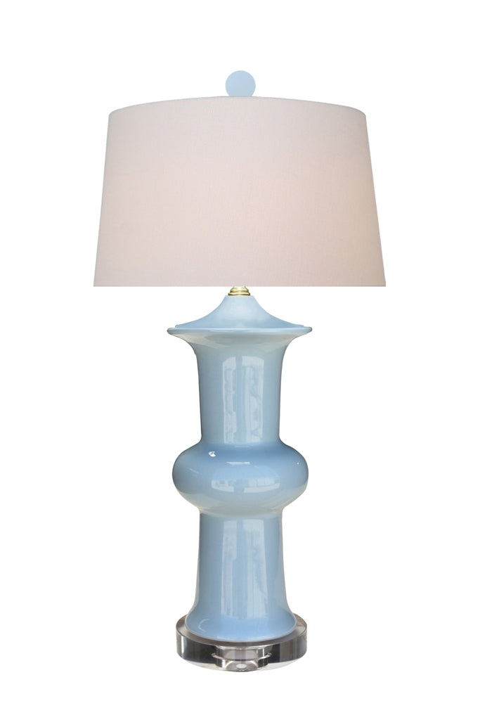 Palladian Blue Lotus Vase Lamp