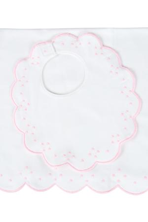 Bib & Burp Set - Scallop Dot - Pink