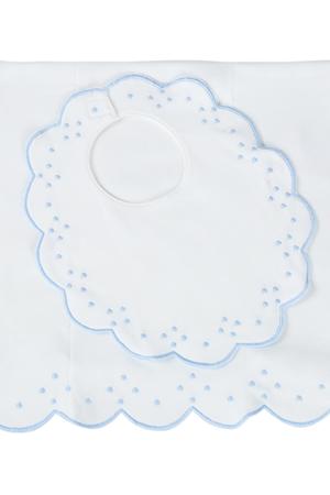 Bib & Burp Set - Scallop Dot - Blue