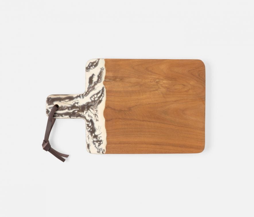 Austin Swirled Resin/Natural Teak Serving Board